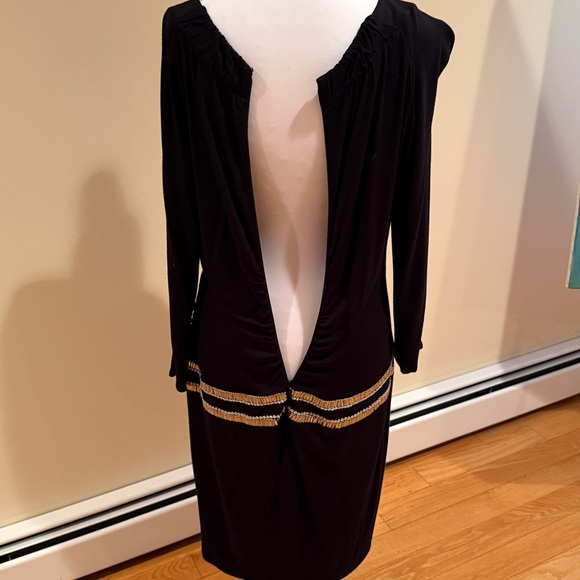 Cache Black Dress with Silver Trim - Picture 9 of 10